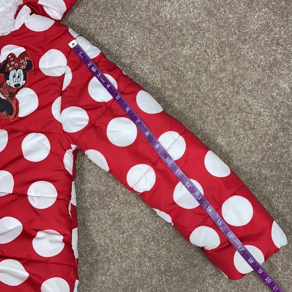 Disney store Minnie Mouse polka dot red white winter coat 7/8 - Picture 10 of 11